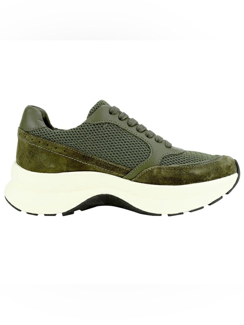 Tory Burch Kick Trainer Chevron Suede Mesh - Grove (Green) Chunky Sneaker 9.5 - Picture 3 of 16